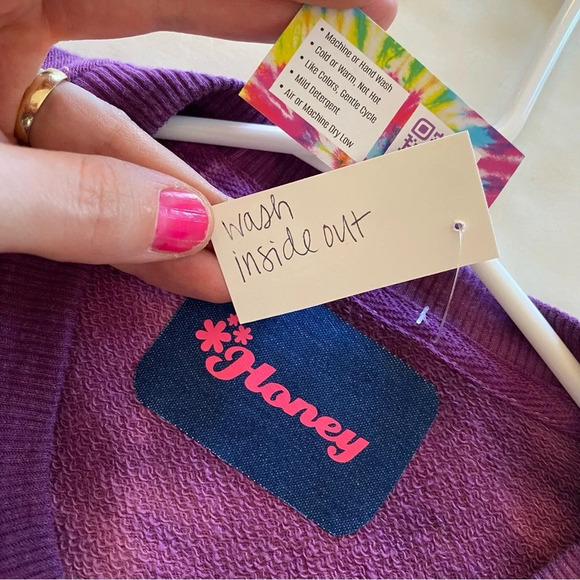 Handmade Fur Mama Tie Dye Sweatshirt Pullover Women Small Pink Purple Reflective - Picture 12 of 15